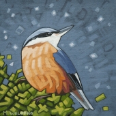 Red-Breasted Nuthatch 8"x8"