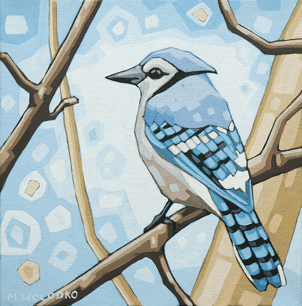 Blue Jay (2) 8"x8" (sold)