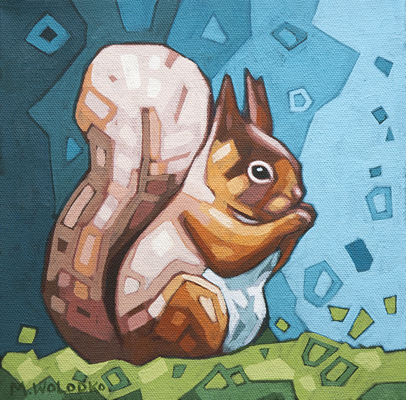 Red Squirrel 8"x8"