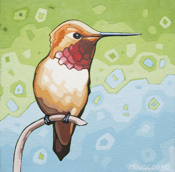 Rufous Hummingbird 8"x8" (sold)