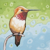 Rufous Hummingbird 8"x8" (sold)