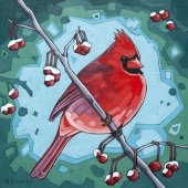 Cardinal and Berries